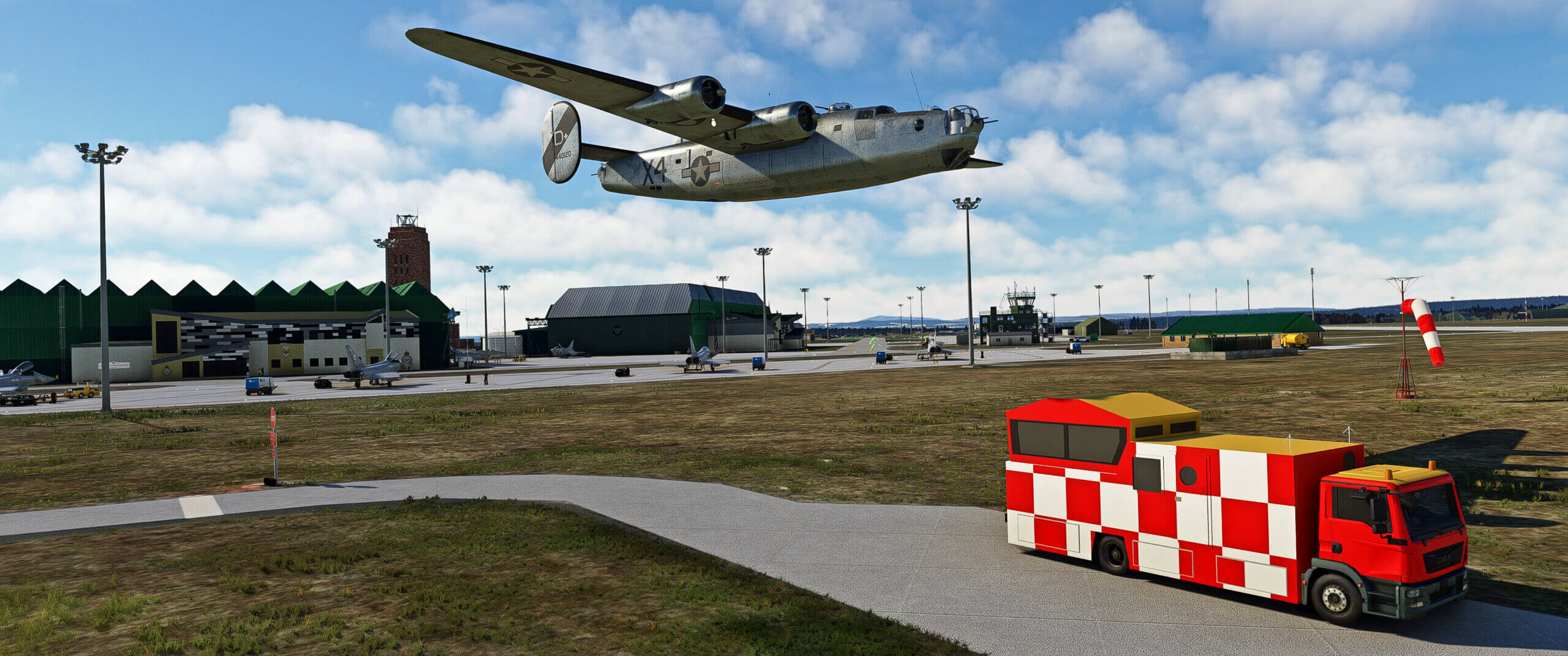 A Lancaster flies overhead RAF Coningsby