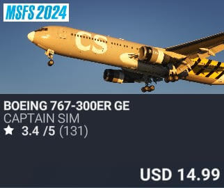 Boeing 767-300ER GE by Captain Sim. USD $14.99