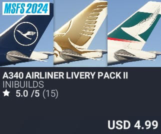 A340 Airliner Livery Pack II by iniBuilds. USD $4.99