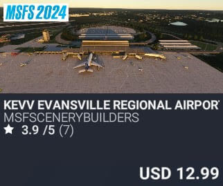 KEVV Evansville Regional Airport by msfscenerybuilders. USD $12.99