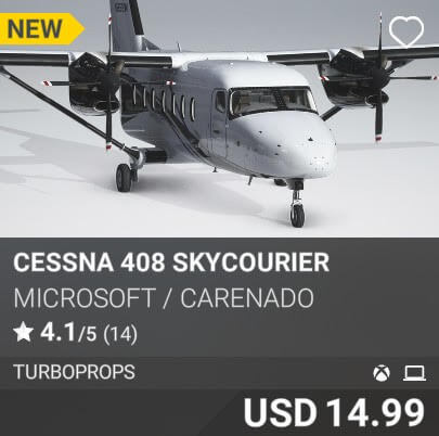 Cessna 408 Skycourier by Microsoft/Carenado. USD 14.99