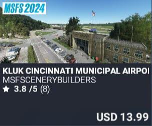 KLUK Cincinnati Municipal Airport Lunken Field by msfscenerybuilders. USD $13.99