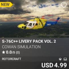 S-76C++ Livery Pack Vol. 2 by Cowan Simulation. USD $4.99