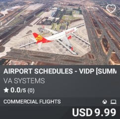 Airport Schedules - VIDP [Summer 2025] by VA SYSTEMS. USD $9.99