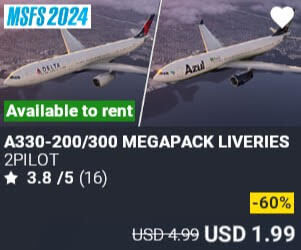 A330-200/300 MEGAPACK LIVERIES by 2PILOT. USD $4.99 (on sale for 1.99)