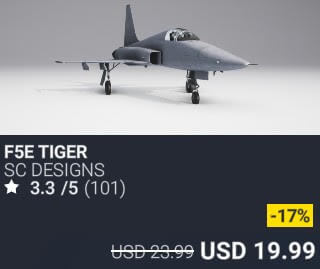 F5E Tiger by SC Designs. USD $23.99 (on sale for 19.99)