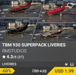 TBM 930 SUPERPACK LIVERIES by RmStudios. USD $4.99 (on sale for 1.99)