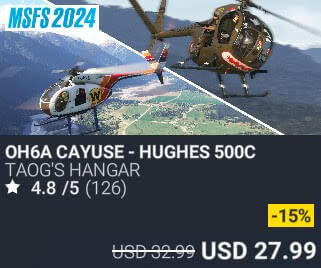 OH6A Cayuse - Hughes 500C by Taog's Hangar. USD $32.99 (on sale for 27.99)