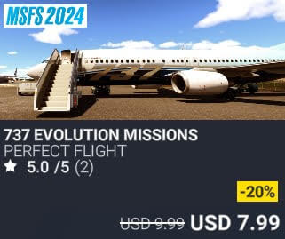 737 Evolution Missions by Perfect Flight. USD $9.99 (on sale for 7.99)