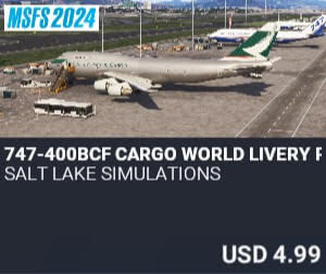 747-400BCF Cargo World Livery Pack by Salt Lake Simulations. USD $4.99