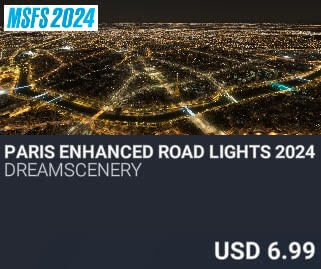 Paris Enhanced Road Lights 2024 Edition by Dreamscenery. USD $6.99