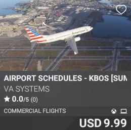 Airport Schedules - KBOS [Summer 2025] by VA SYSTEMS. USD $9.99