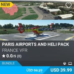 Paris Airports and Heli Pack by France VFR. USD $39.99