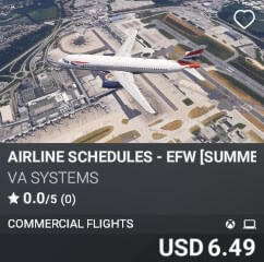 Airline Schedules - EFW [Summer 2025] by VA SYSTEMS. USD $6.49