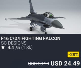 F16 C/D/I Fighting Falcon by SC Designs. USD $33.99 (on sale for 24.49)