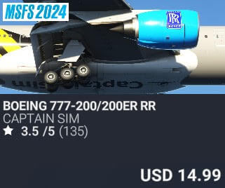 Boeing 777-200/200ER RR by Captain Sim. USD $14.99