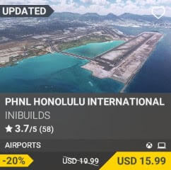 PHNL Honolulu International Airport by iniBuilds. USD $19.99 (on sale for 15.99)