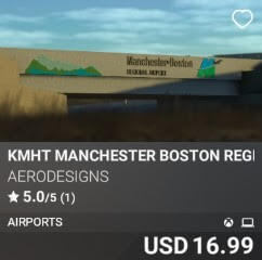 KMHT Manchester Boston Regional Airport by AeroDesigns. USD $16.99