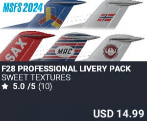 F28 Professional Livery Pack by Sweet Textures. USD $14.99