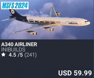 A340 Airliner by iniBuilds. USD $59.99