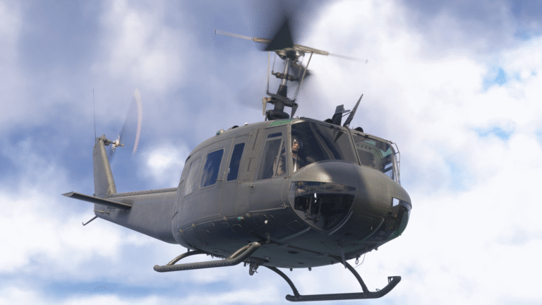 UH-1 helicopter "Huey" in the sky