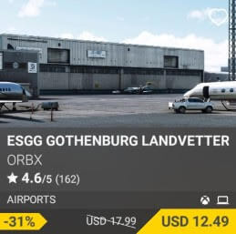 ESGG Gothenburg Landvetter Airport by Orbx. USD $17.99 (on sale for 12.49)