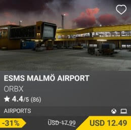 ESMS Malm&ouml; Airport by Orbx. USD $17.99 (on sale for 12.49)