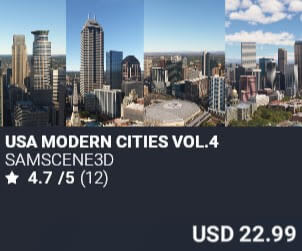 USA Modern Cities Vol.4 by SamScene3D. USD $19.99