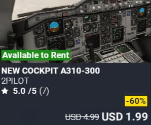 NEW COCKPIT A310-300 by 2PILOT. USD $4.99 (on sale for 1.99)