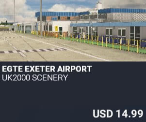 EGTE Exeter Airport by UK2000 Scenery. USD $14.99