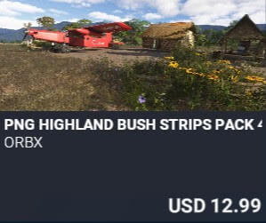 PNG Highland Bush Strips Pack 4 by Orbx. USD $12.99