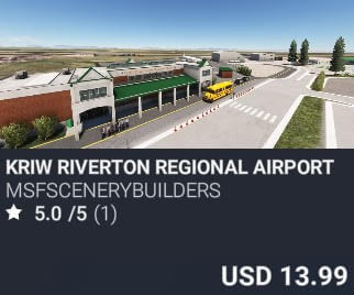 KRIW Riverton Regional Airport by msfscenerybuilders. USD $13.99