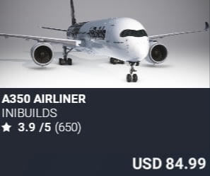 A350 Airliner by iniBuilds. USD $84.99