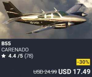 B55 by Carenado. USD $24.99 (on sale for 17.49)