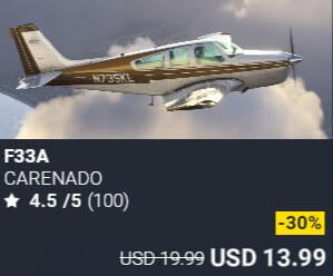 F33A by Carenado. USD $19.99 (on sale for 13.99)