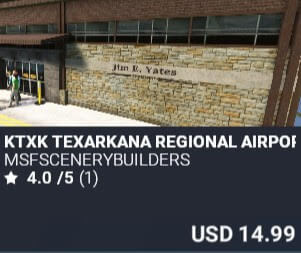 KTXK Texarkana Regional Airport by msfscenerybuilders. USD $14.99
