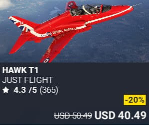 Hawk T1 by Just Flight. USD $50.49 (on sale for 40.49)