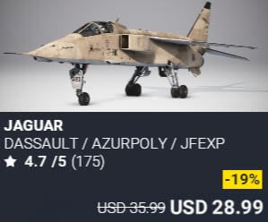 Jaguar by Dassault / AzurPoly / JFEXP. USD $35.99 (on sale for 28.99)