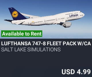 Lufthansa 747-8 Fleet Pack w/Cabin by salt lake simulations. USD $4.99
