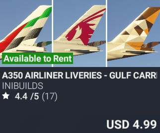 A350 Airliner Liveries - Gulf Carriers Pack by iniBuilds. USD $4.99
