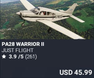 PA28 Warrior II by Just Flight. USD $45.99