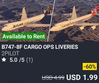 B747-8F CARGO OPS LIVERIES by 2PILOT. USD $4.99 (on sale for 1.99)