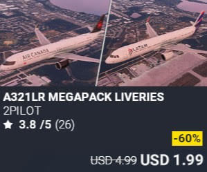 A321LR MEGAPACK LIVERIES by 2PILOT. USD $4.99 (on sale for 1.99)
