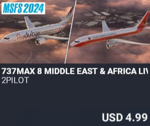 737MAX 8 MIDDLE EAST & AFRICA LIVERIES by 2PILOT. USD $4.99