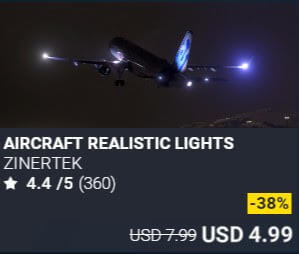 Aircraft Realistic Lights by Zinertek. USD $7.99 (on sale for 4.99)