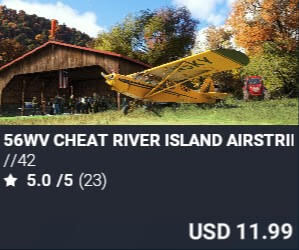 56WV Cheat River Island Airstrip by //42. USD $11.99