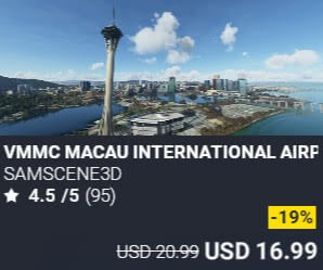 VMMC Macau International Airport + Macao City by SamScene3D. USD $20.99 (on sale for 16.99)