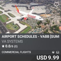 Airport Schedules - VABB [Summer 2025] by VA SYSTEMS. USD $9.99