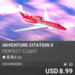 Adventure Citation X by Perfect Flight. USD $8.99