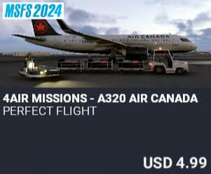 4AIR MISSIONS - A320 AIR CANADA by Perfect Flight. USD $4.99